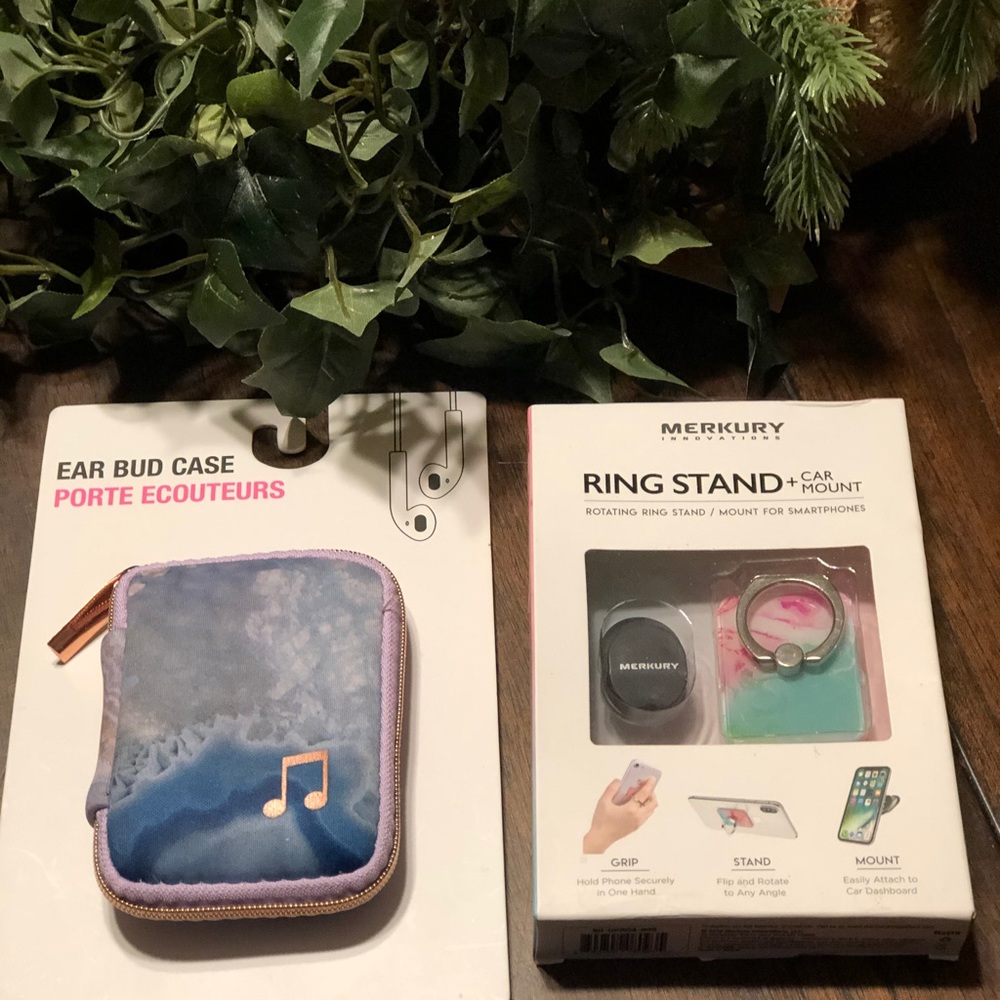 Mercury Ipone Ring Stn + Car Mount & Ear Buds Case